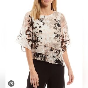 ALEX EVENINGS Women's Floral-Print Tiered Top